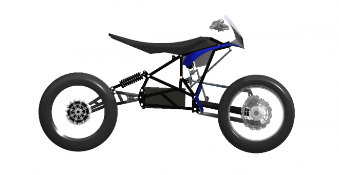 TiltingVehicle - 3kolový nakláněcí e-motocykl